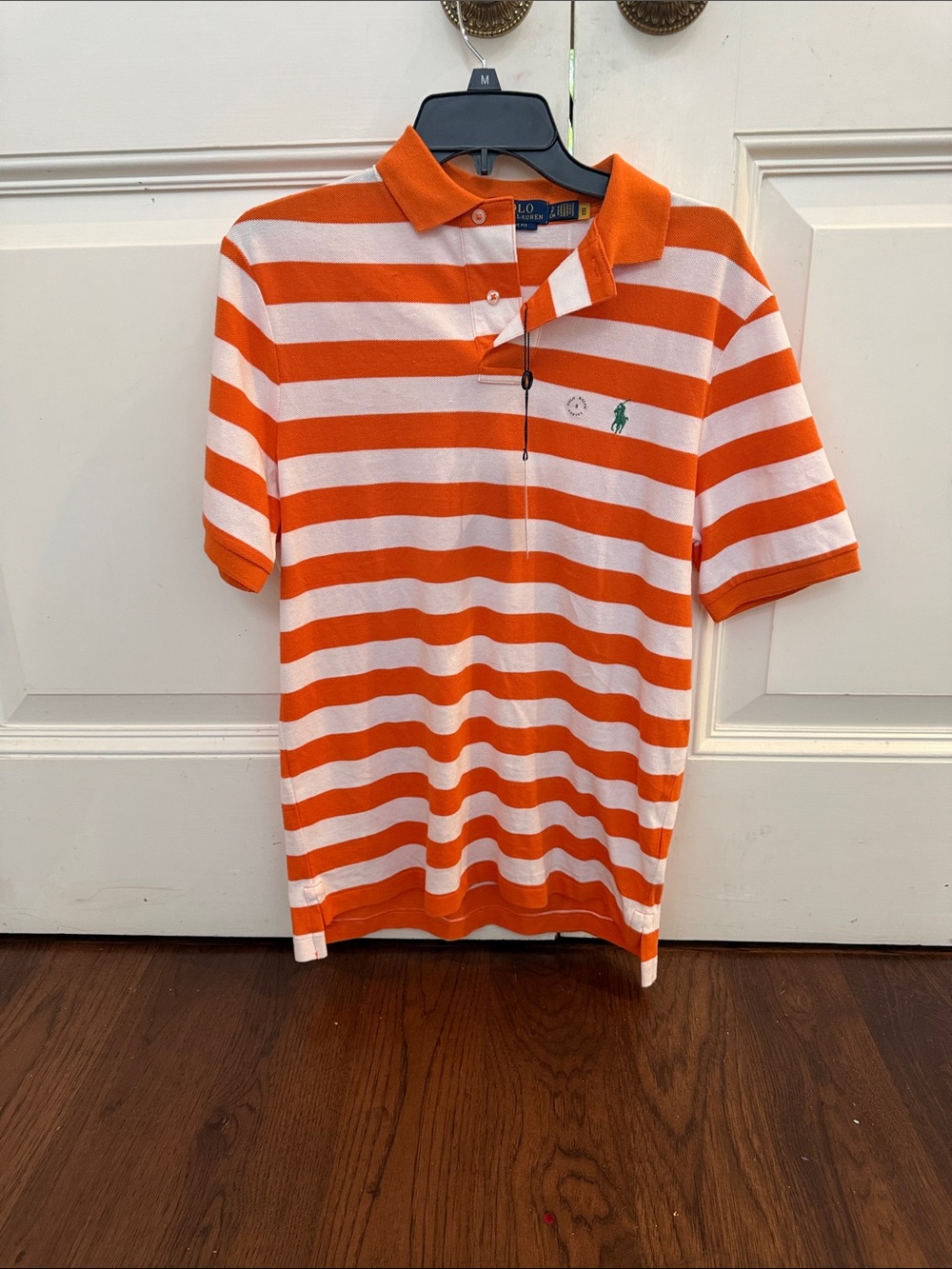 Polo by Ralph Lauren Orange and White Striped Polo